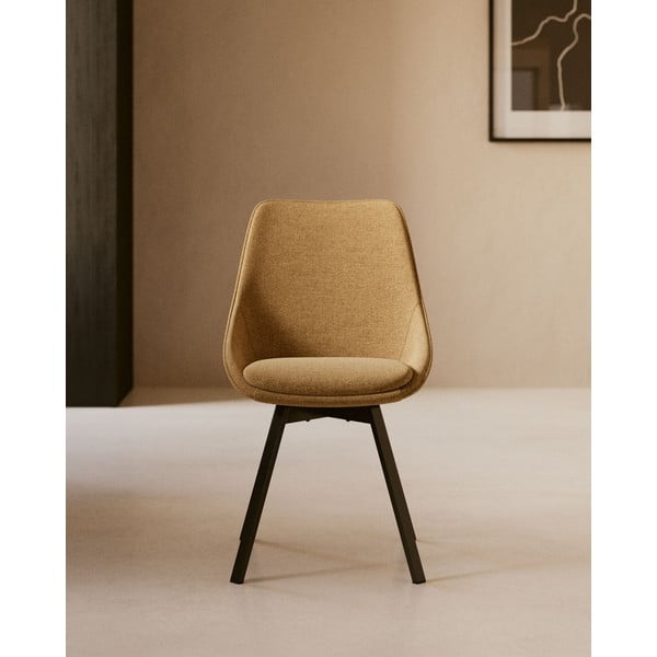 Sinepju dzeltens grozāmais krēsls Kave Home Haston-image-1