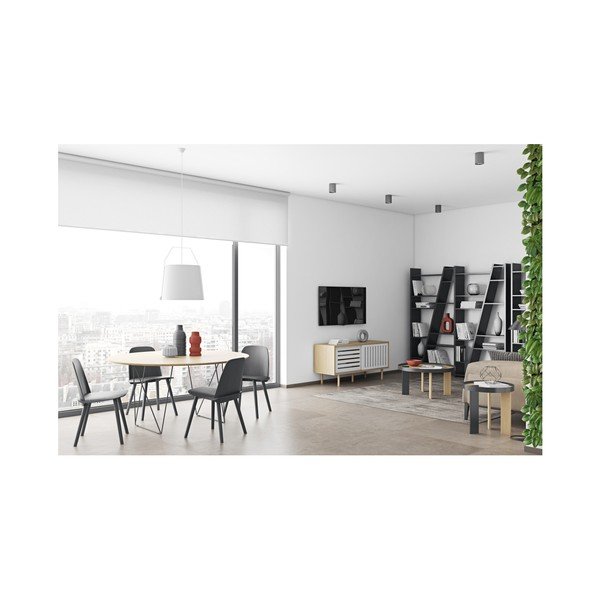 Ēdamgalds ozolkoka krāsā ar melnu Symbiosis Row pamatni, ⌀ 150 cm-image-3
