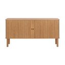 Dabīga toņa zema kumode ar ozolkoka imitāciju un bīdāmām durvīm 160x80 cm Langley – Actona