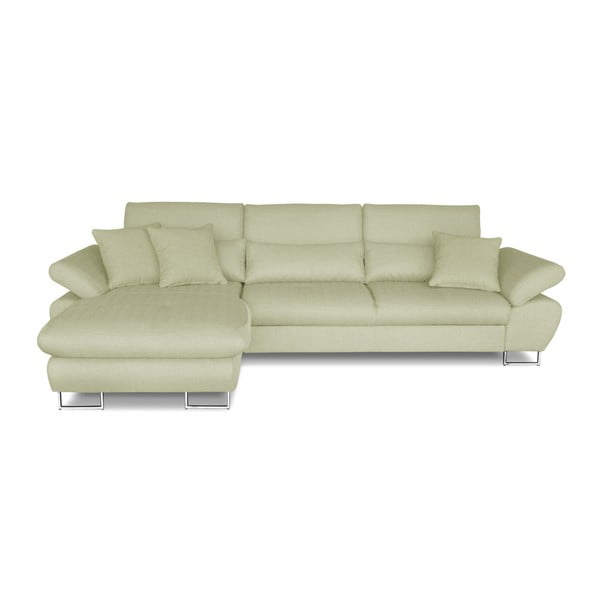 Krēmkrāsas stūra dīvāns-guļamā gulta Windsor & Co. Dīvāni Pi, kreisais stūris