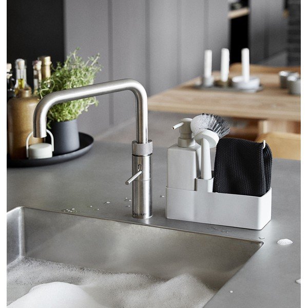 Gaiši pelēks plastmasas/silikona mazgāšanas līdzekļu turētājs Singles – Zone-image-1