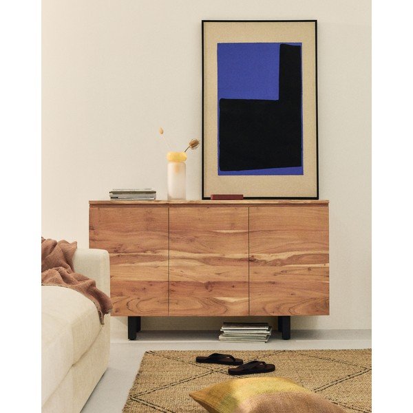 Dabīga toņa akācijas masīvkoka kumode 150x88x40 cm Uxue – Kave Home-image-1