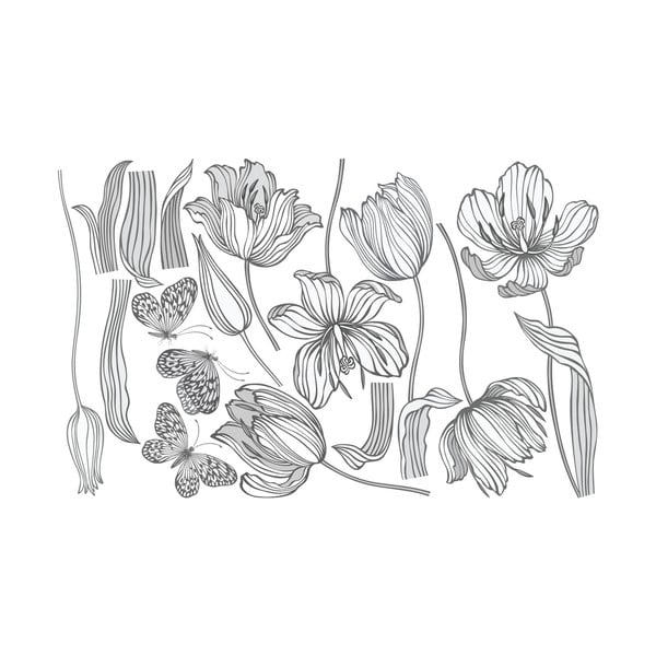 Sienas uzlīmju komplekts Ambiance Bright Tulips-image-2