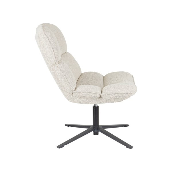 Krēmkrāsas grozāms atpūtas krēsls no buklē auduma Bros – White Label-image-3