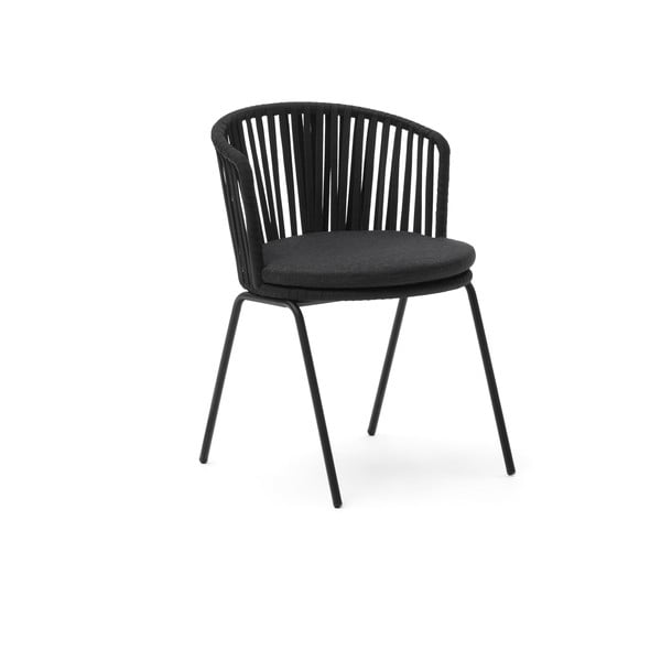 Melns metāla dārza krēsls Saconca – Kave Home