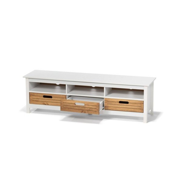 Balta priedes TV kumode ar 3 atvilktnēm Bonami Essentials Ibiza-image-3