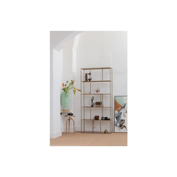 Zelta krāsas metāla grāmatplaukts 90x196 cm Valued – BePureHome-image-1