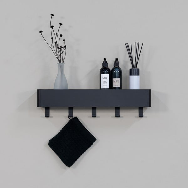 Melns tērauda sienas vannas istabas plaukts Multi – Spinder Design-image-3