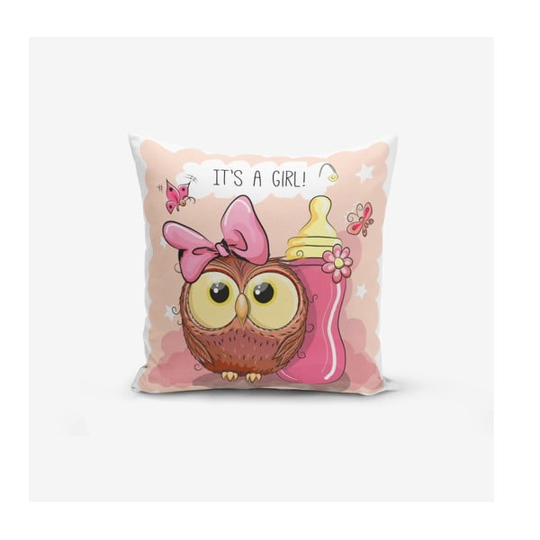 Bērnu spilvendrāna 43x43 cm Girl Owl – Mila Home