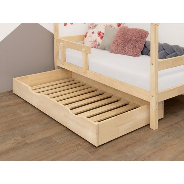 Balta atvilktne zem gultas ar režģi un slēgtu pamatni Benlemi Buddy, 90 x 180 cm-image-1