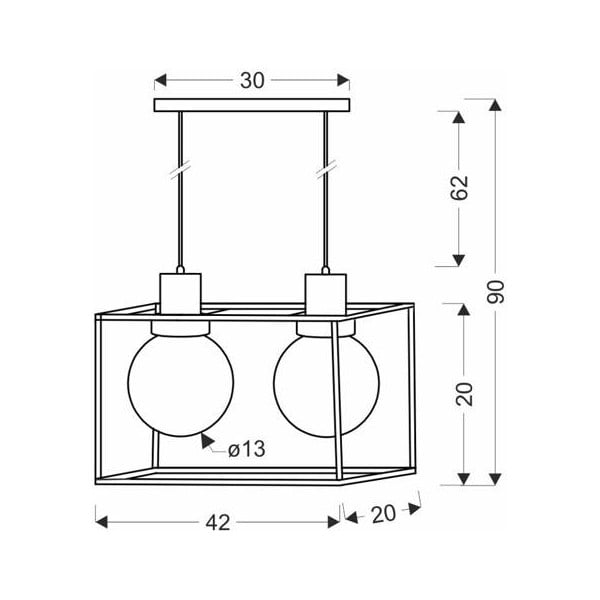 Melna piekaramā lampa 20x42 cm Retro 2 – Candellux Lighting-image-1