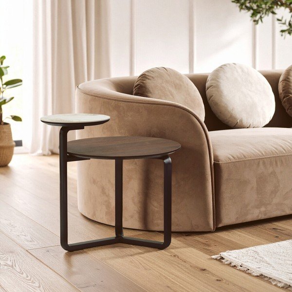 Brūns eikalipta masīvkoka apaļš žurnālgaldiņš 55x67 cm Imperia – Premier Housewares-image-2