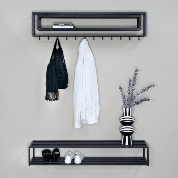 Melns metāla piekarināms apavu plaukts 118x20,5x30,5 cm School – Spinder Design-image-4