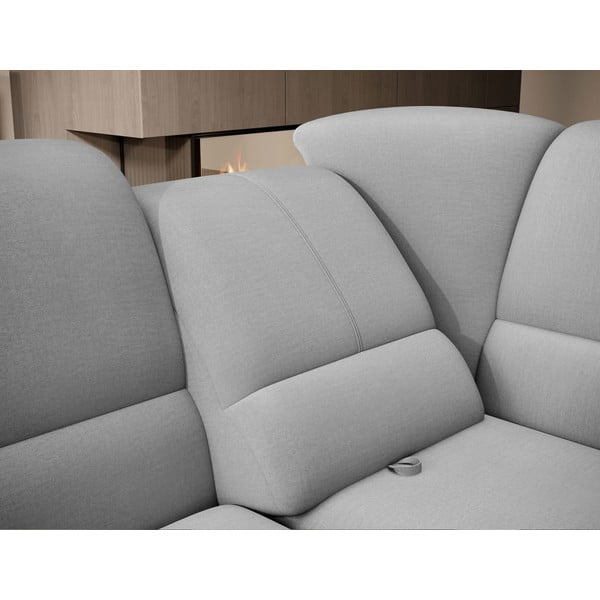 Pelēks samta salokāms/ar uzglabāšanas vietu stūra dīvāns (ar labo stūri/L veida) Siber – ELTAP-image-1