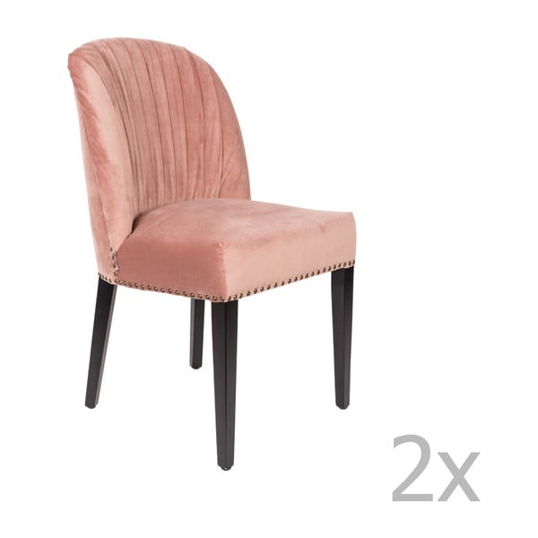 2 rozā Dutchbone Cassidy krēslu komplekts