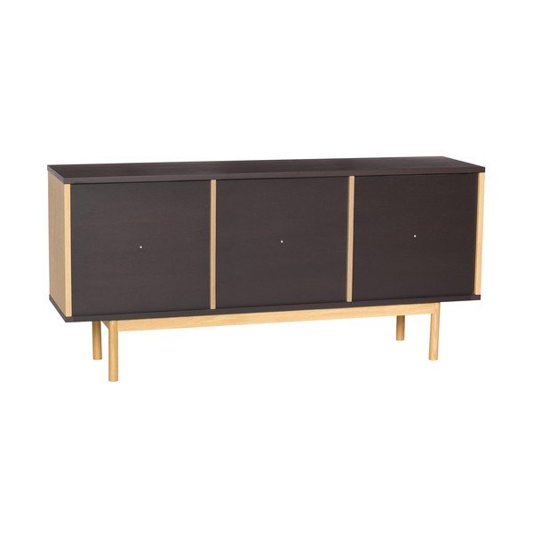 Brūna kumode ar ozolkoka imitāciju 140x65x35 cm Dual – Hübsch-image-4