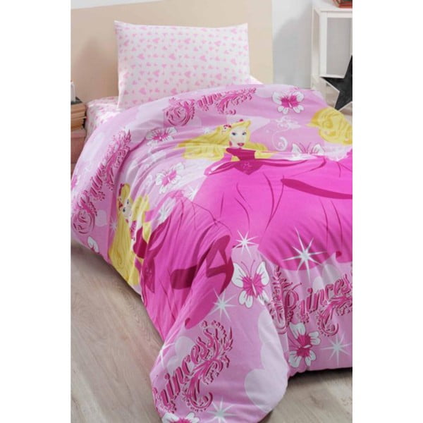 Rozā gultas veļa vienvietīgai gultai Barbie – Mila Home