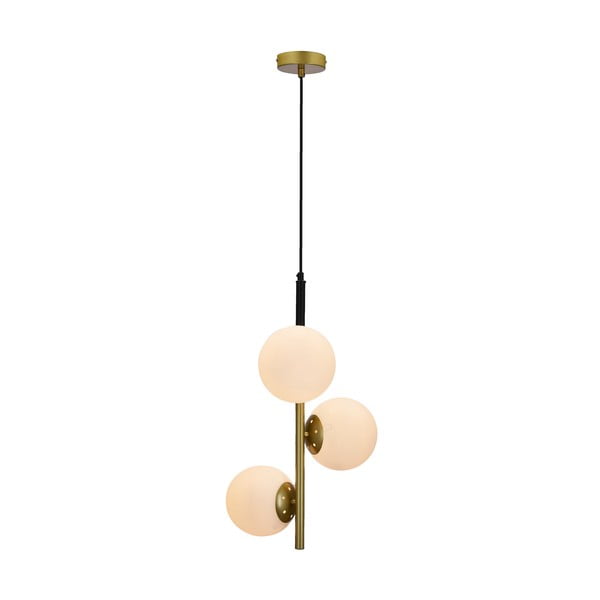 Piekaramā lampa zelta krāsā ar stikla abažūru 32,5x32,5 cm Duo – Candellux Lighting-image-1