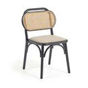 Melns/bēšs pusdienu krēsls Doriane – Kave Home