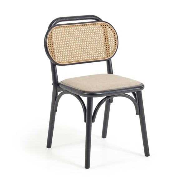 Melns/bēšs pusdienu krēsls Doriane – Kave Home