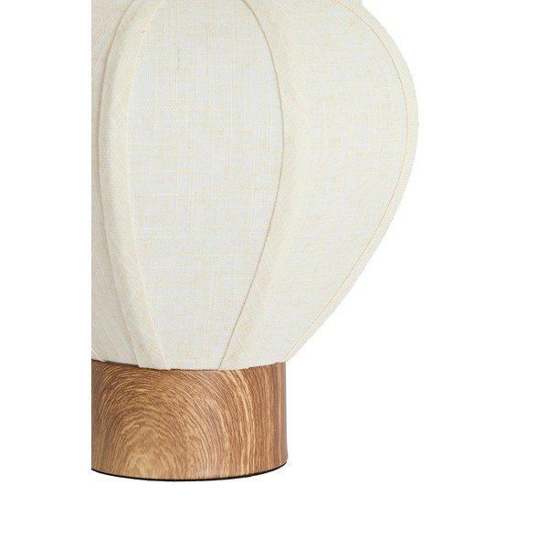 Krēmkrāsas metāla galda lampa ar auduma abažūru (augstums 23,5 cm) Kyzo – Light & Living-image-2