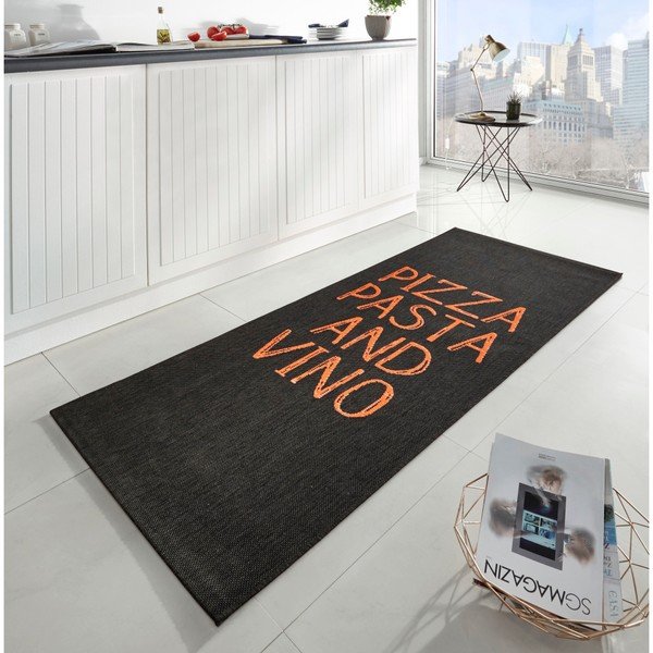 Melns virtuves celiņš Hanse Home Pizza Pasta and Vino, 80 x 200 cm-image-1