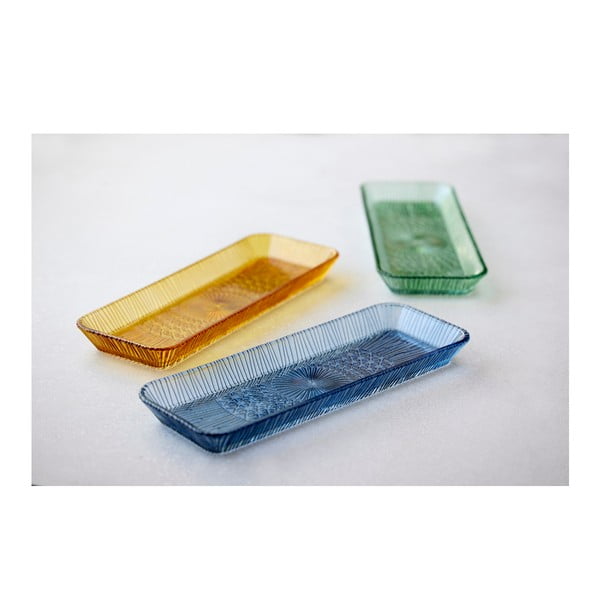 Zaļš stikla servēšanas šķīvis 14x38 cm Kusintha – Bitz-image-1