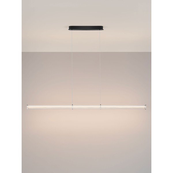 Matēti melna/matētas sudraba krāsas metāla LED piekaramā lampa ar regulējamu spilgtumu ar akrila stikla abažūru Pheme – Nova Luce-image-4