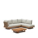 Krēmkrāsas/dabīga toņa akācijas masīvkoka dārza atpūtas komplekts 5 personām Raco – Kave Home