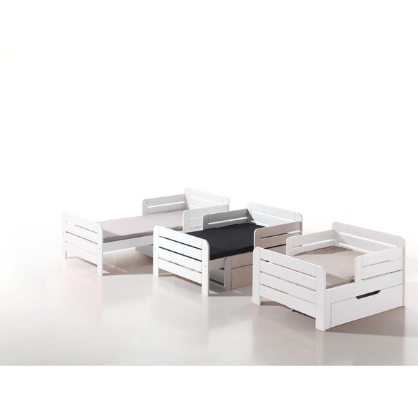 Balta atvilktne zem bērnu gultas 90x140 cm Jumper – Vipack-image-1