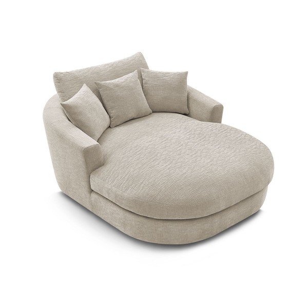 Bēšs atpūtas krēsls no šenila auduma Belem – Bobochic Paris-image-4