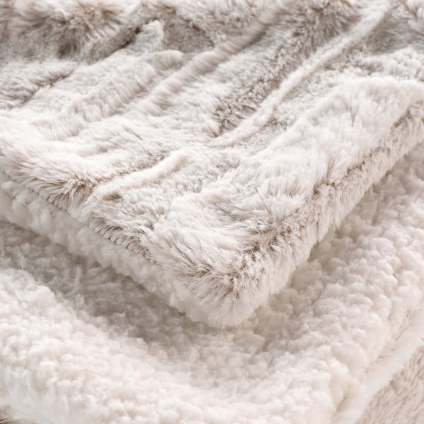 Bēšs mikroplīša pleds 180x220 cm Lynx – douceur d'intérieur-image-2