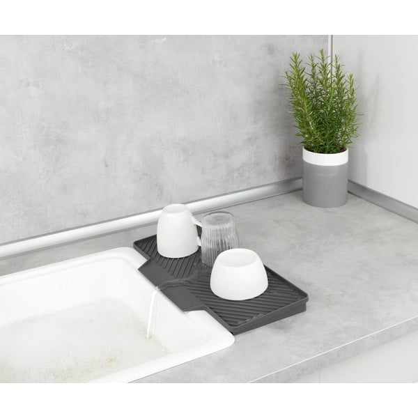 Tumši pelēks trauku žāvētājs Wenko Neli, 20 x 40 cm-image-3