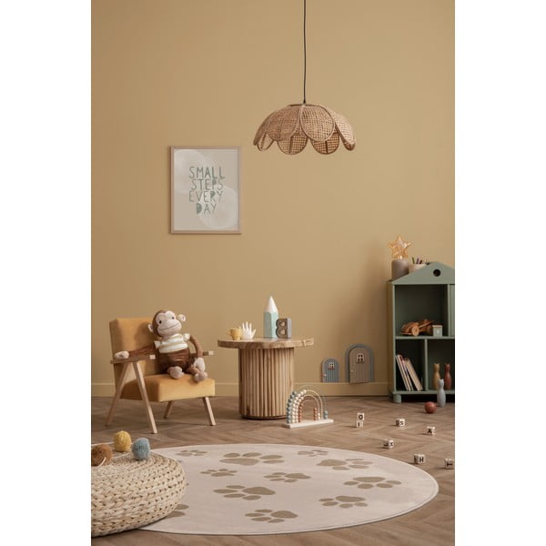 Bēšs bērnu paklājs ø120 cm Paws Light Beige – FD-image-1