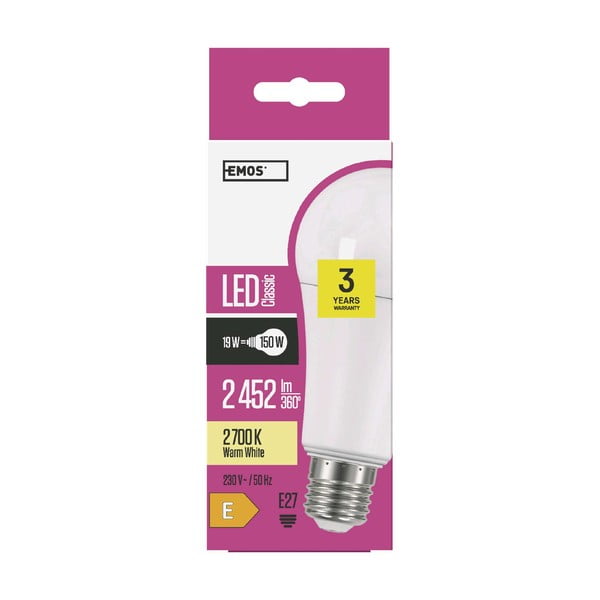 Silti balta LED spuldze ar E27 spuldžu ietveri, 19 W – EMOS-image-1