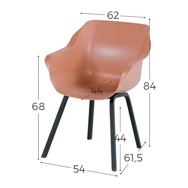 Oranži plastmasas dārza krēsli (2 gab.) Sophie – Hartman-image-2