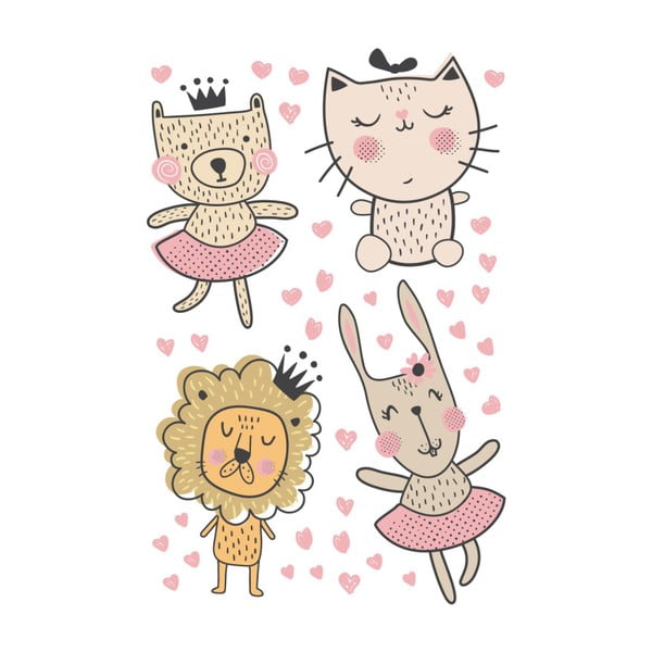 Sienas uzlīmju komplekts Ambiance Scandinavian Animals with Hearts-image-2