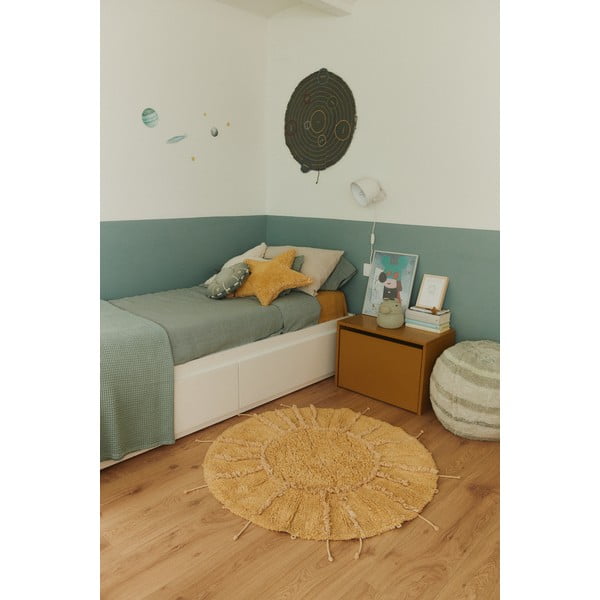 Sinepju dzeltens mazgājams/ar rokām darināts kokvilnas apaļš paklājs ø 100 cm Solar Multishape – Lorena Canals-image-3