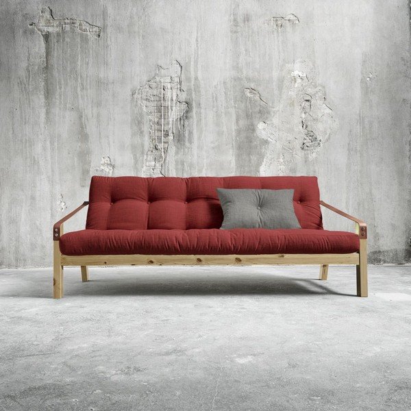 Dīvāns gulta Karup Poetry Natural/Passion Red/Granite Grey-image-1