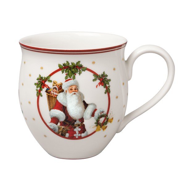 Balta porcelāna krūze ar Ziemassvētku motīvu Villeroy & Boch Santa un briedis-image-2