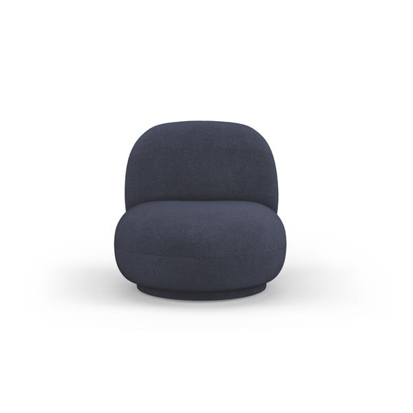 Tumši zils atpūtas krēsls no buklē auduma Chuck – Micadoni Home