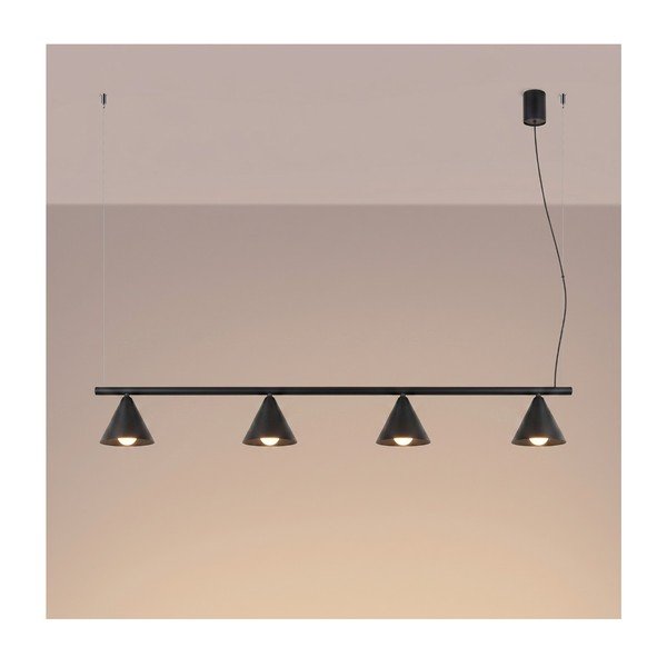 Melna tērauda piekaramā lampa Zylo – Sollux-image-3