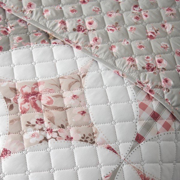 Zaļš stepēts gultas pārklājs 220x230 cm Pinsonic Patchwork – Catherine Lansfield-image-2