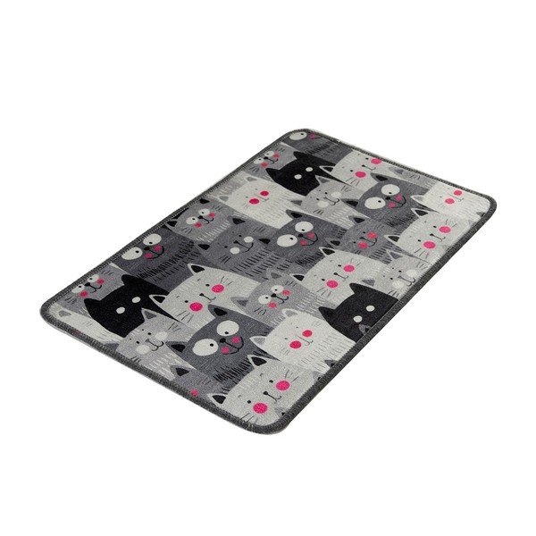 Pelēks vannas istabas paklājiņš 40x60 cm Meow – Foutastic