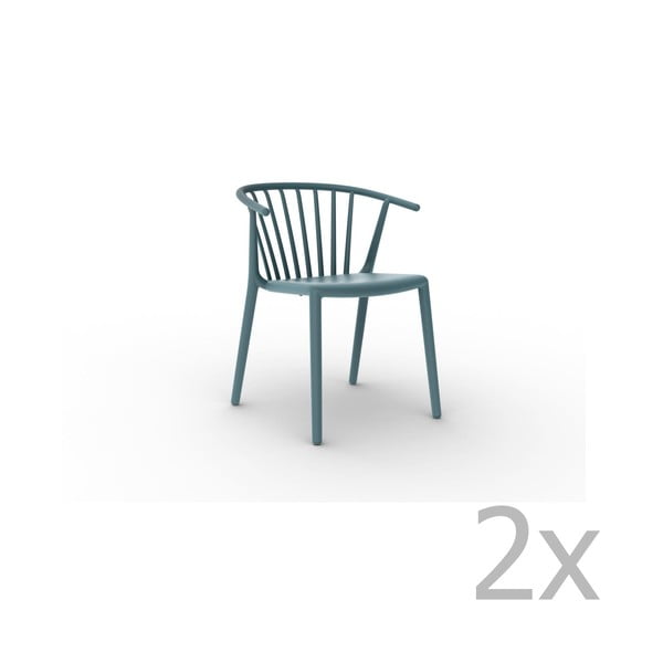 2 zilu ēdamistabas krēslu komplekts Resol Woody