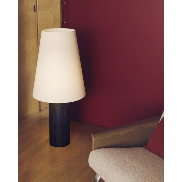 Balta/tumša dabīga toņa stāvlampa ar auduma abažūru (augstums 110 cm) Marga – Kave Home-image-2