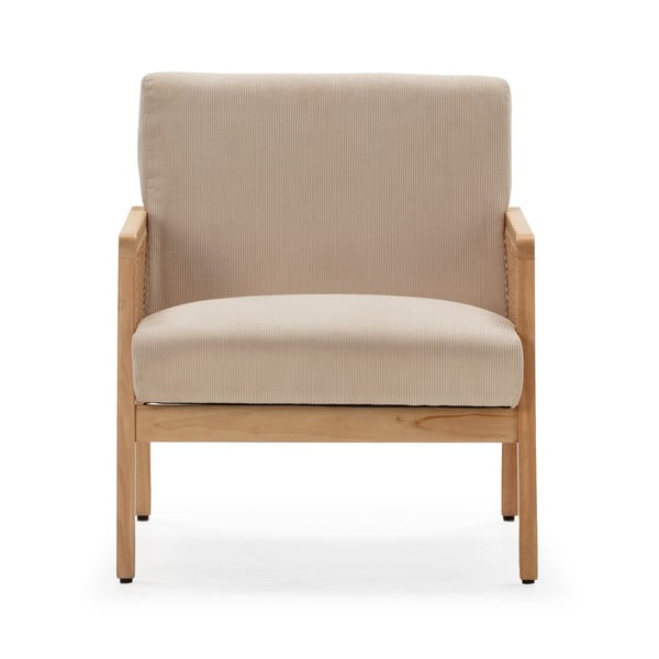 Bēšs velveta austs atpūtas krēsls Debra – Marckeric-image-2