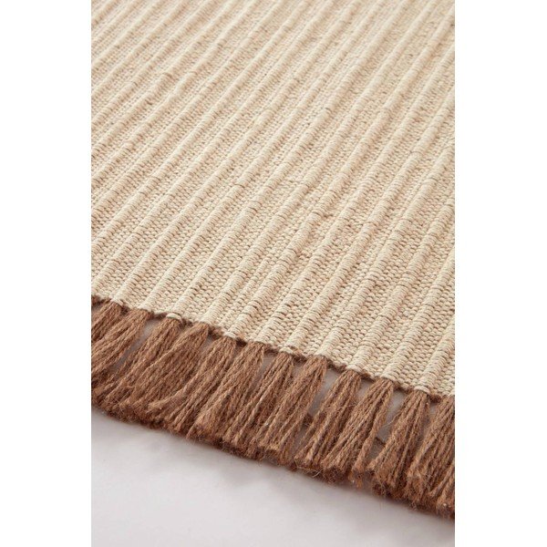 Krēmkrāsas ar rokām darināts celiņa paklājs no kokvilnas maisījuma 80x150 cm Channa – Jotex-image-4