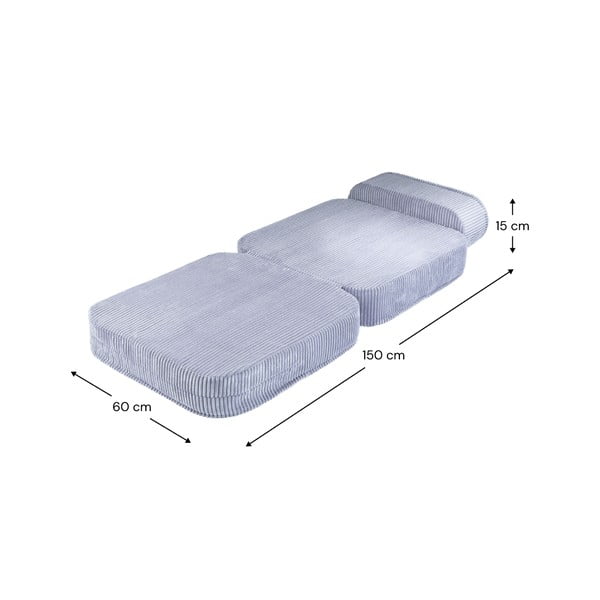 Zils velveta bērnu atpūtas krēsls Flip – Wigiwama-image-3