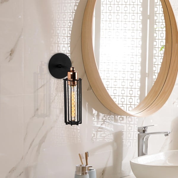 Melna sienas lampa ø 8 cm Likya – Opviq lights-image-1